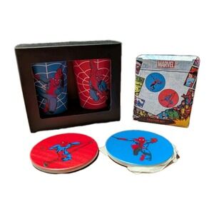 Marvel Spider-Man Glass & Coaster Gift Set – 2 Glasses + Coasters New in Box